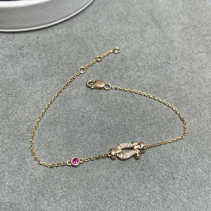 [kincade]FORCE 10 DIAMOND CHAIN LINK PINK GOLD BRACELET