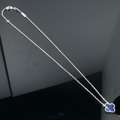 [kincade]CLOVER PIETERSITE SILVER LONG NECKLACE