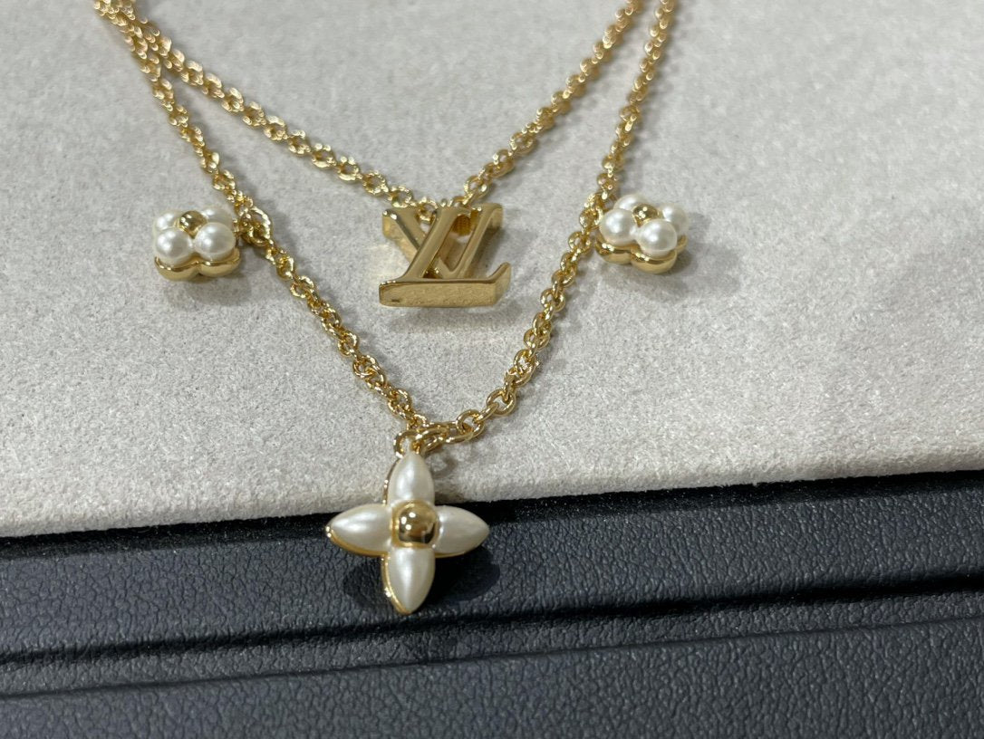 [kincade]FLOWERGRAM GOLD MOP DOUBLE ROW NECKLACE