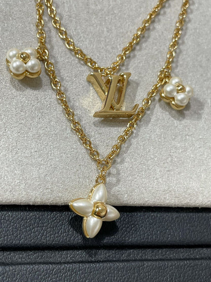 [kincade]FLOWERGRAM GOLD MOP DOUBLE ROW NECKLACE