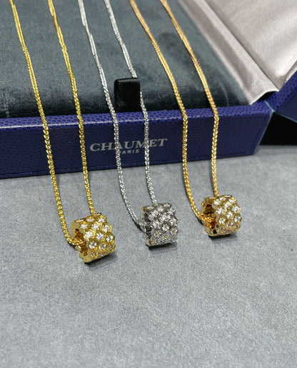 [kincade]BEE LOVE DIAMOND PAVED 3 ROW NECKLACE