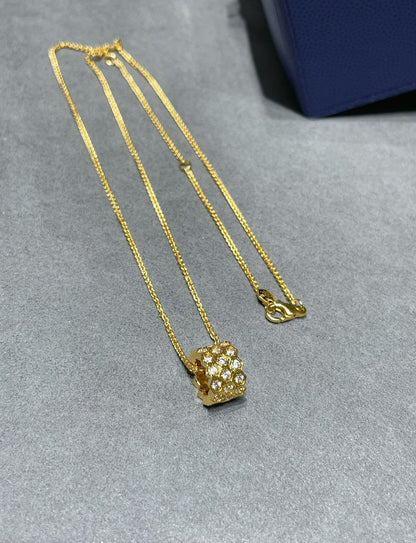 [kincade]BEE LOVE DIAMOND PAVED 3 ROW NECKLACE