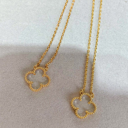 [kincade]CLOVER ROCK CRYSTAL ROSE GOLD NECKLACE