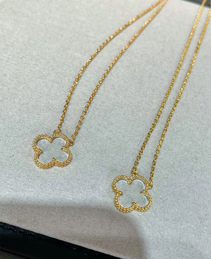 [kincade]CLOVER ROCK CRYSTAL ROSE GOLD NECKLACE