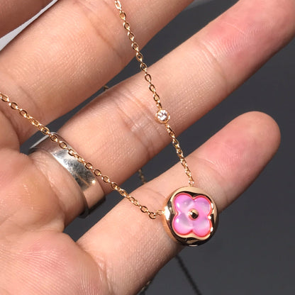 [kincade]COLOR BLOSSOM PINK MOP SUN GOLD NECKLACE