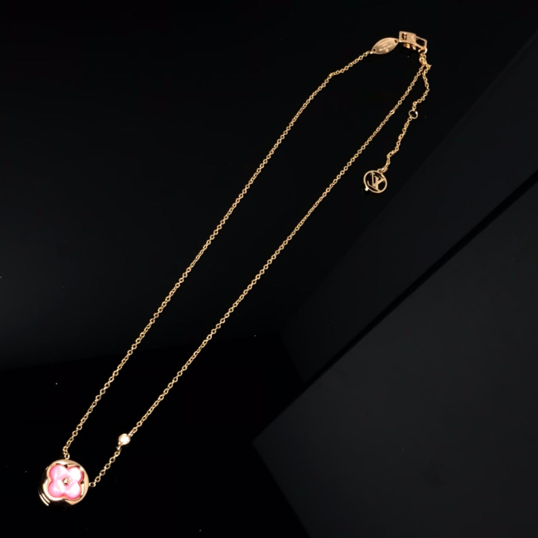 [kincade]COLOR BLOSSOM PINK MOP SUN GOLD NECKLACE