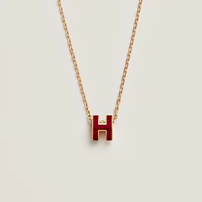 [kincade]HM CLIC RED ENAMEL GOLD NECKLACE