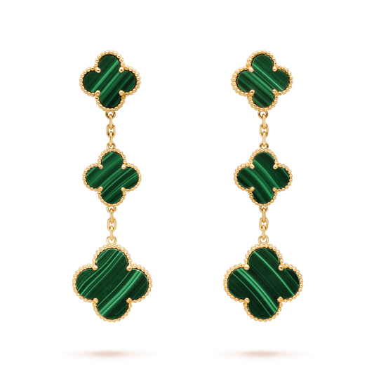 [kincade]CLOVER MALACHITE 3 MOTIFS GOLD