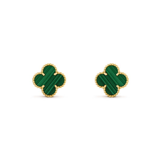 [kincade]CLOVER MEDIUM 1 MOTIFS MALACHITE  EARRINGS