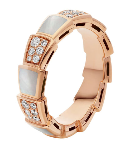 [kincade]SERPENTI RING PINK GOLD MOP DIAMOND PAVED 4MM