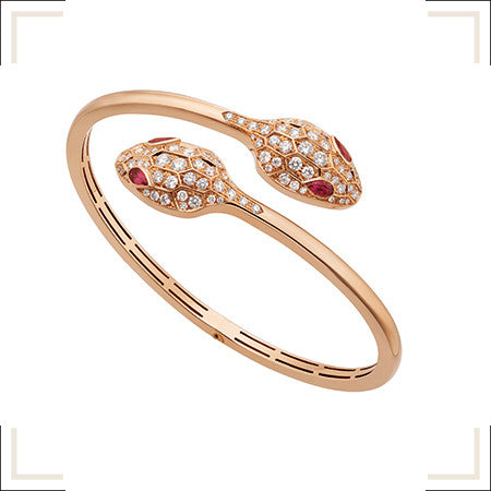 [kincade]SERPENTI BRACELET PINK GOLD DIAMOND DOUBLE SNAKE