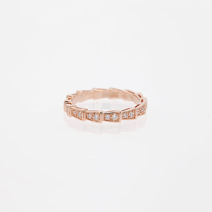 [kincade]SERPENTI RING PINK GOLD DIAMOND PAVED 3MM