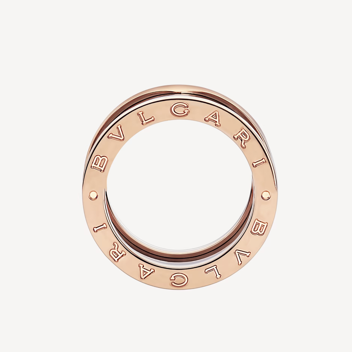 [kincade]ZERO 1 FOUR-BAND LOOPS AND BLACK CERAMIC SPIRAL PINK GOLD RING