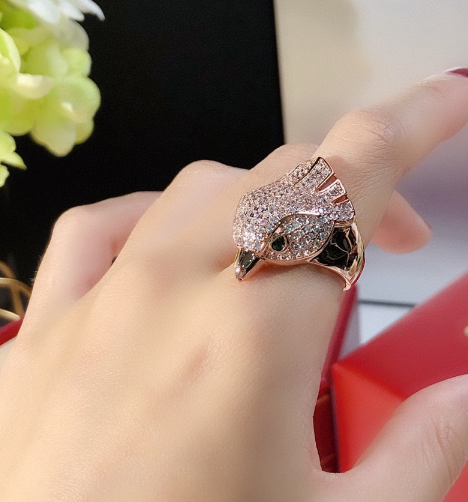 [kincade]LES OISEAUX RING DIAMONDS PAVED