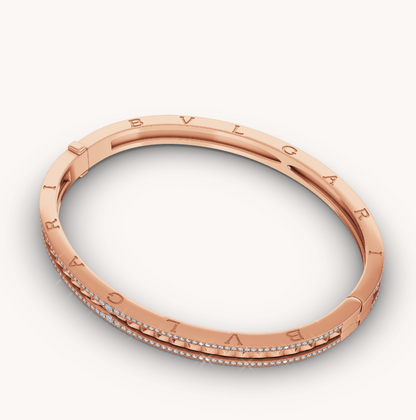 [kincade]ZERO 1 SPIRAL AND PAVED DIAMOND PINK GOLD BRACELET