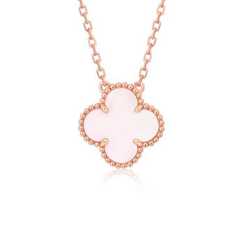 [kincade]CLOVER 15MM PINK MOTHER-OF-PEARL SINGLE FLOWER NECKLACE