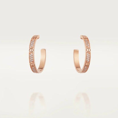 [kincade]LOVE DIAMOND PINK GOLD HOOP EARRINGS