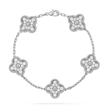 [kincade]CLOVER 5 MOTIFS  DIAMOND BRACELET SILVER