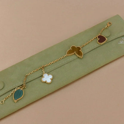 [kincade]LUCKY SPRING 5 MOTIF GOLD BRACELET