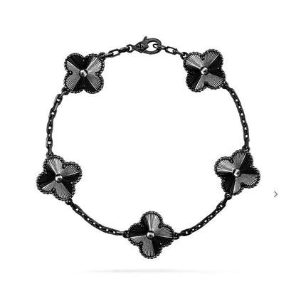 [kincade]CLOVER 5 MOTIF BLACK BRACELET