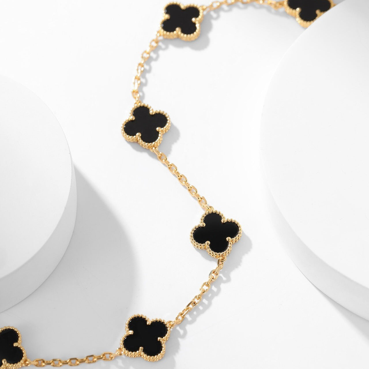 [kincade]CLOVER 10 MOTIFS ONYX NECKLACE