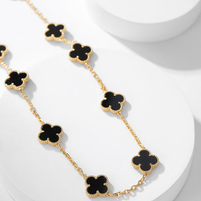 [kincade]CLOVER 10 MOTIFS ONYX NECKLACE