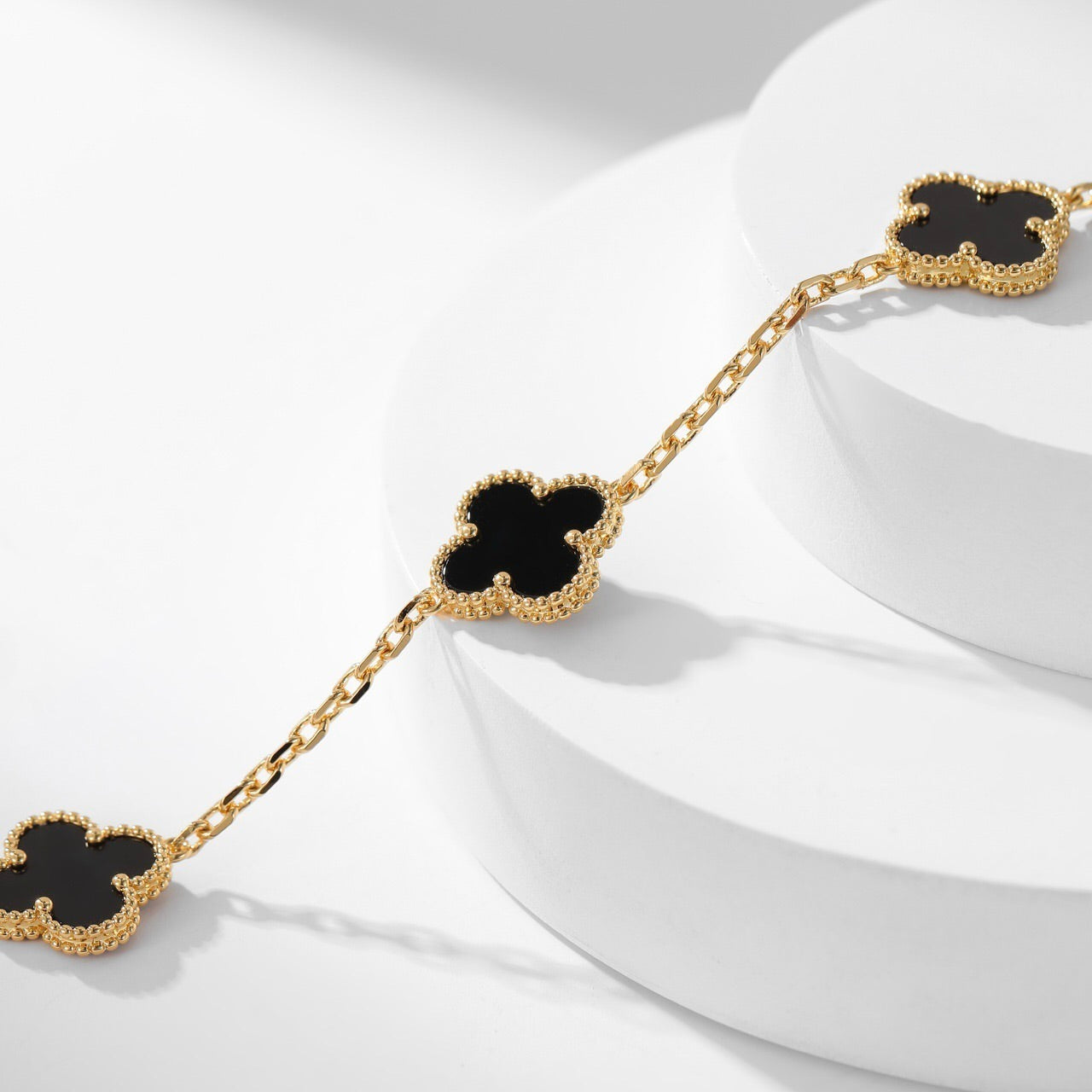 [kincade]CLOVER 10 MOTIFS ONYX NECKLACE