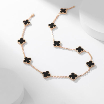 [kincade]CLOVER 10 MOTIFS ONYX NECKLACE