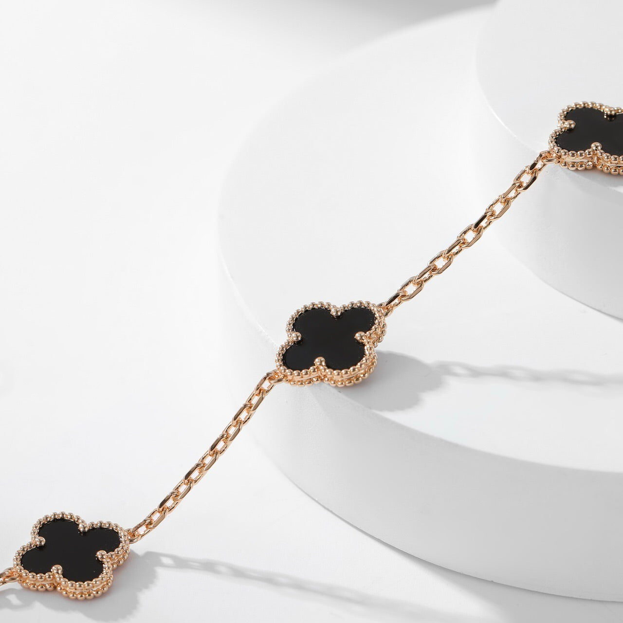 [kincade]CLOVER 10 MOTIFS ONYX NECKLACE