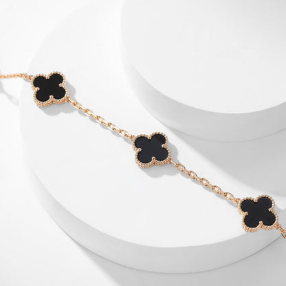 [kincade]CLOVER 10 MOTIFS ONYX NECKLACE