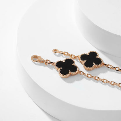 [kincade]CLOVER 10 MOTIFS ONYX NECKLACE