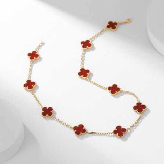 [kincade]CLOVER 10 MOTIFS CARNELIAN NECKLACE