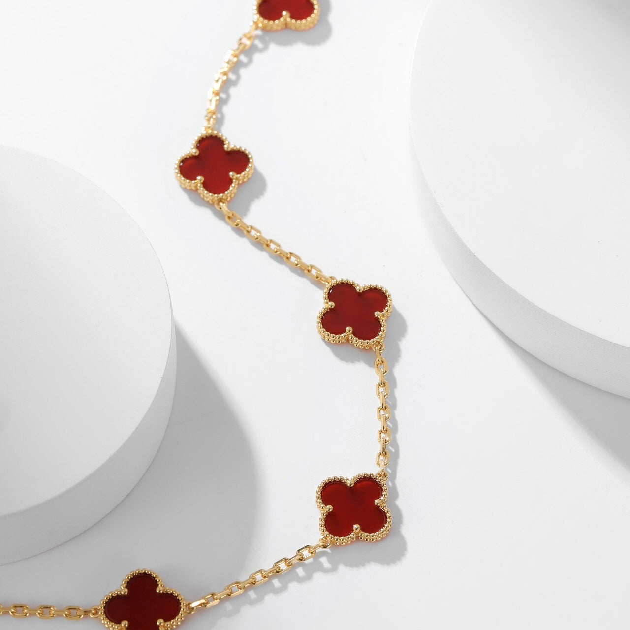 [kincade]CLOVER 10 MOTIFS CARNELIAN NECKLACE