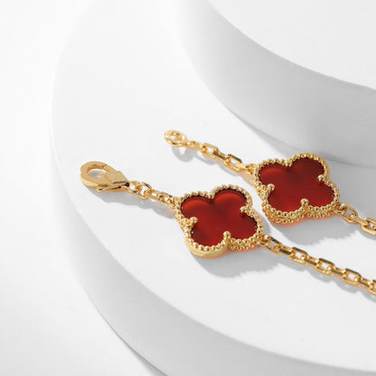 [kincade]CLOVER 10 MOTIFS CARNELIAN NECKLACE