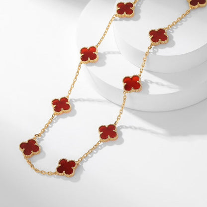 [kincade]CLOVER 10 MOTIFS CARNELIAN NECKLACE