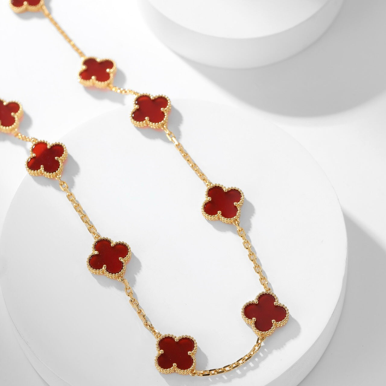 [kincade]CLOVER 10 MOTIFS CARNELIAN NECKLACE