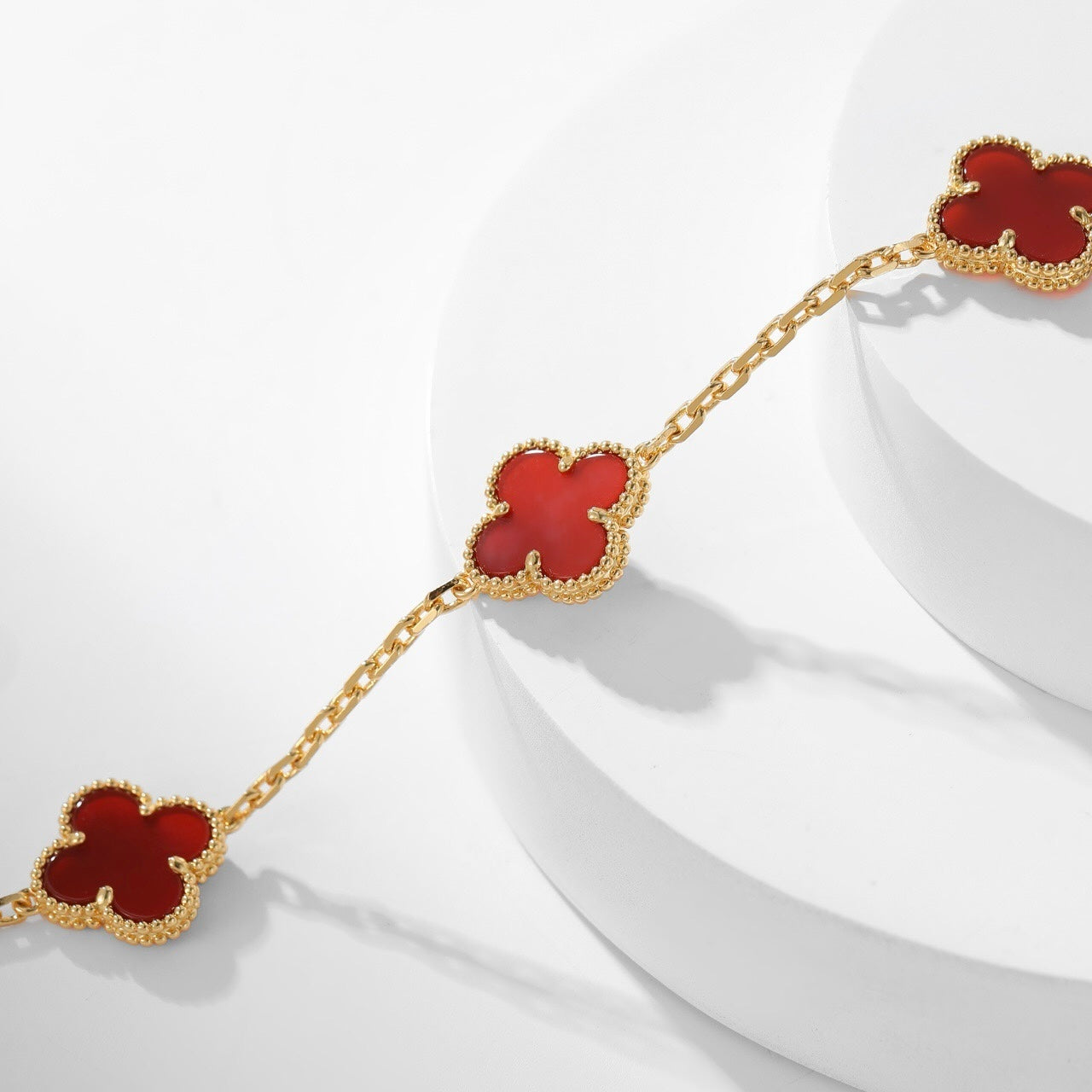 [kincade]CLOVER 10 MOTIFS CARNELIAN NECKLACE