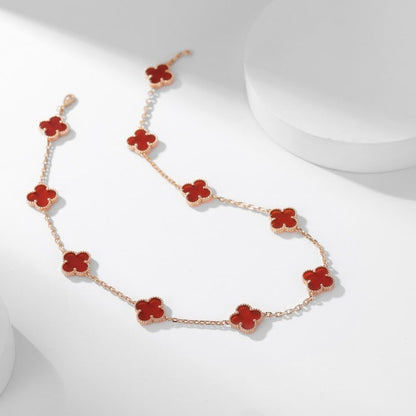 [kincade]CLOVER 10 MOTIFS CARNELIAN NECKLACE