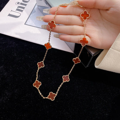 [kincade]CLOVER 10 MOTIFS CARNELIAN NECKLACE