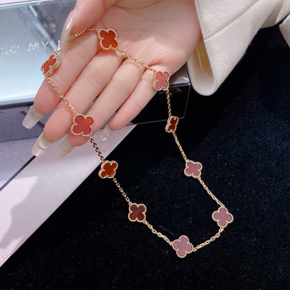 [kincade]CLOVER 10 MOTIFS CARNELIAN NECKLACE