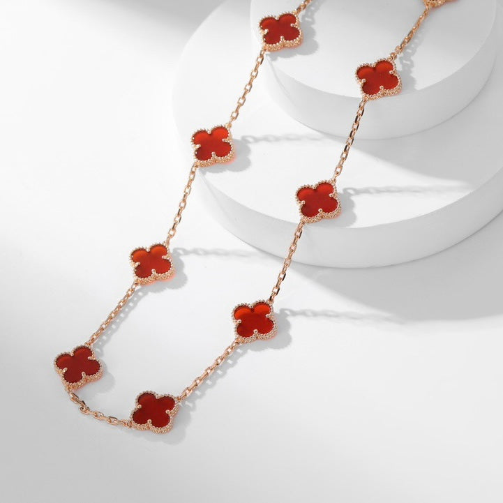 [kincade]CLOVER 10 MOTIFS CARNELIAN NECKLACE