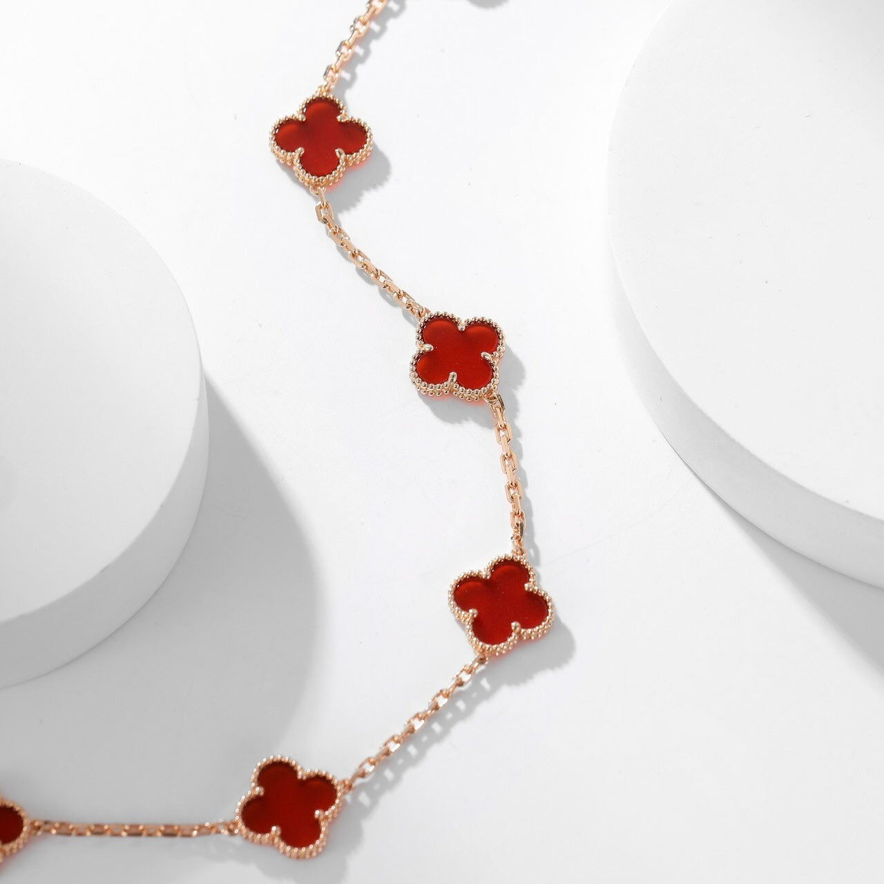 [kincade]CLOVER 10 MOTIFS CARNELIAN NECKLACE