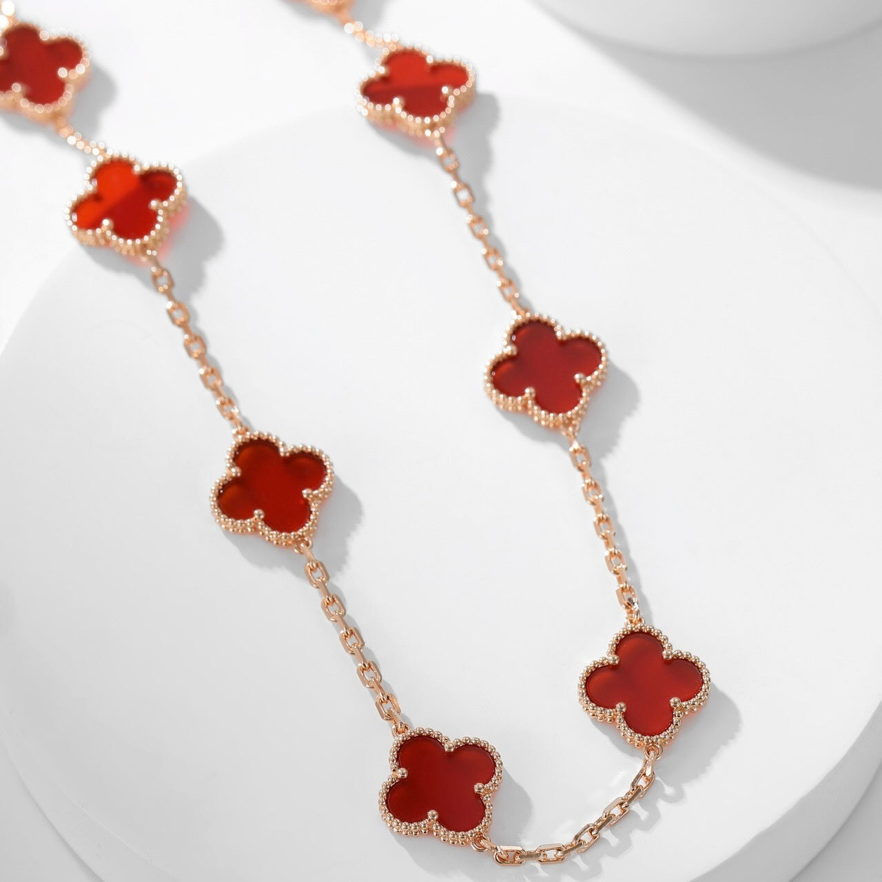 [kincade]CLOVER 10 MOTIFS CARNELIAN NECKLACE