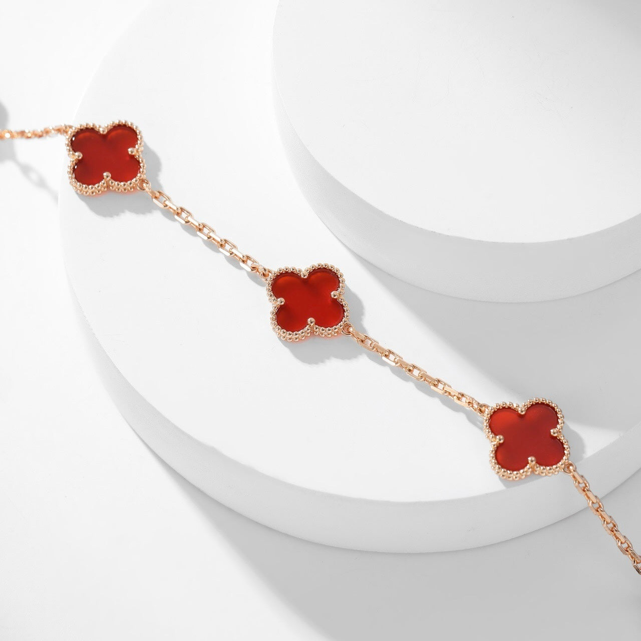 [kincade]CLOVER 10 MOTIFS CARNELIAN NECKLACE