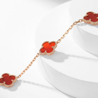 [kincade]CLOVER 10 MOTIFS CARNELIAN NECKLACE