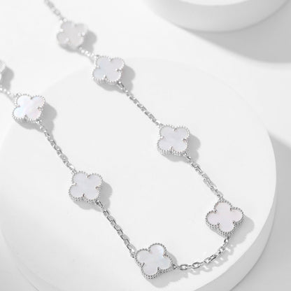 [kincade]CLOVER 10 MOTIFS WHITE MOTHER OF PEARL NECKLACE