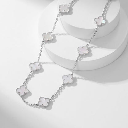 [kincade]CLOVER 10 MOTIFS WHITE MOTHER OF PEARL NECKLACE