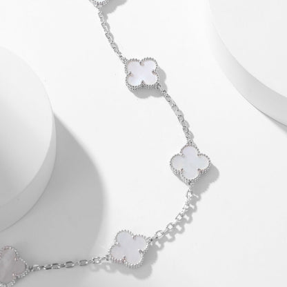 [kincade]CLOVER 10 MOTIFS WHITE MOTHER OF PEARL NECKLACE