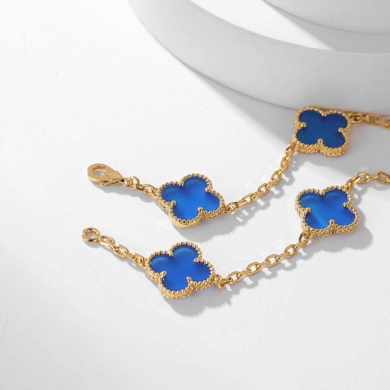 [kincade]CLOVER 10 MOTIFS BLUE AGATE NECKLACE