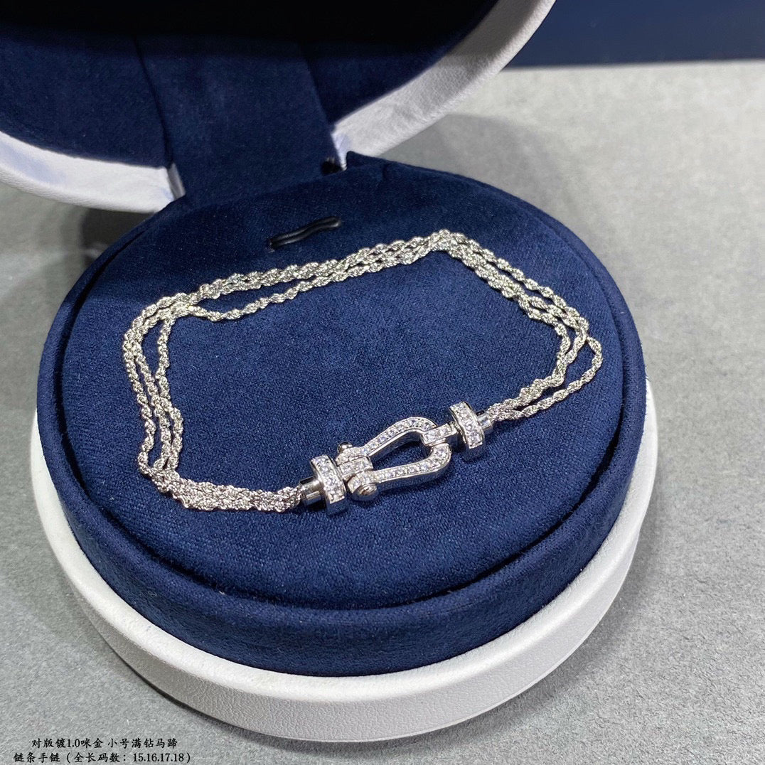 [kincade]FORCE SMALL HORSESHOE  DIAMOND CHAIN ROPE BRACELET